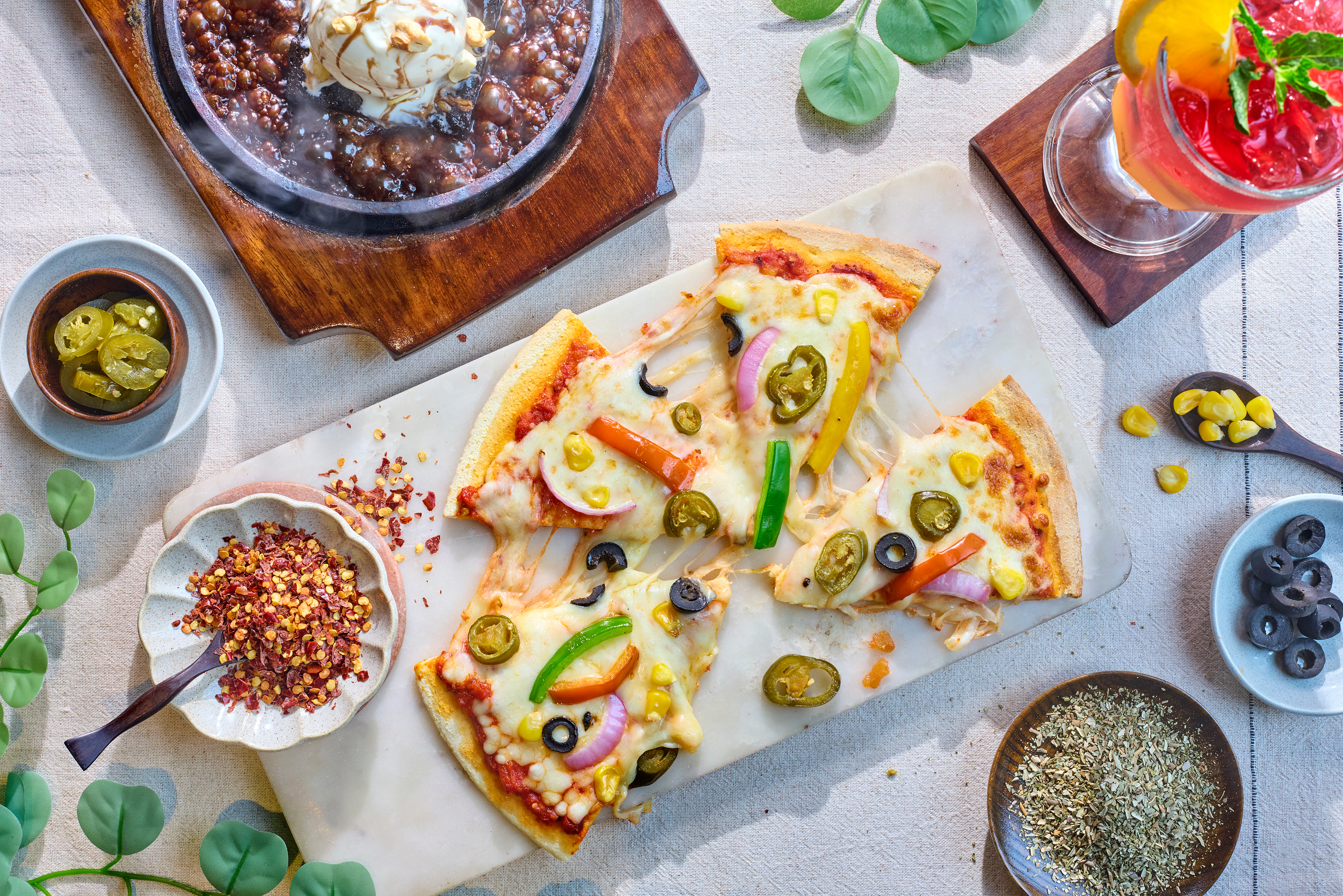 A variety of international dishes