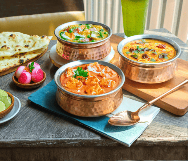 A variety of international dishes