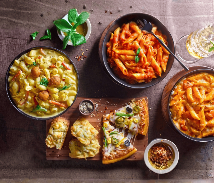 A variety of international dishes